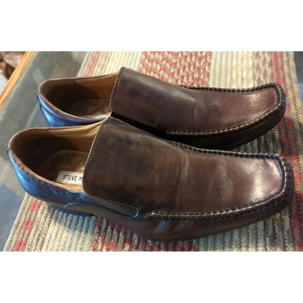 Steve Madden Heston Men's 8.5 M Brown Leather Ankle Shoes Boots Booties Stylish!